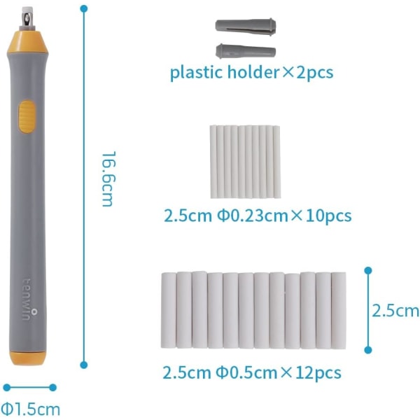 Elektrisk suddgummi, batteridriven suddgummi-kit med 22 extra R