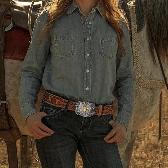 Long Horn Bull Western Belte Spenne