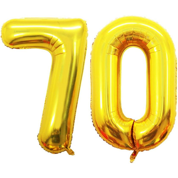 5 kpl 40 tuuman kultaista numeroa 70 ilmapalloa, jättimäinen 70. helium