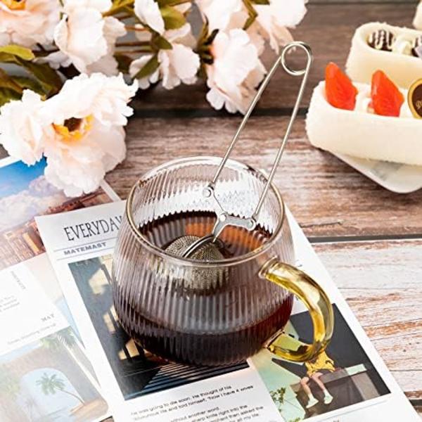 20 kpl Irtotee-infuusoria Ruostumattomasta Teräksestä Valmistettu Verkkomäinen Napsautustee-pallo Kahvalla Teekulmut Metalli Tee-suodatin Uusiokäyttöinen Tee