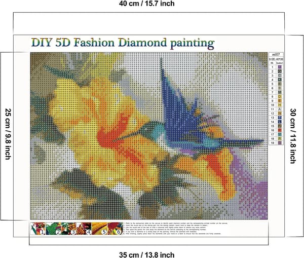 Diamantmaleri Maleri efter Numre 40x30cm, DIY 5D Diamantmaleri Kit, Broderi Dia