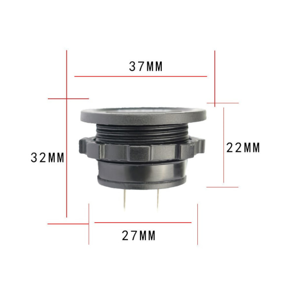 12-24V DC-jännitteenmittari LED-digitaalinäyttö vedenpitävä veneeseen, moottoripyörään, kuorma-autoon, merikäyttöön (sininen)