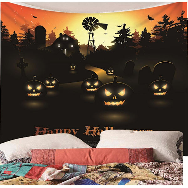 Halloween mandala tyyliin intialainen boheemi seinävaate