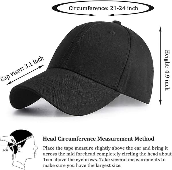 Justerbar Baseball Cap Golf Hat Motorsykkel Trucker Cap Strapback