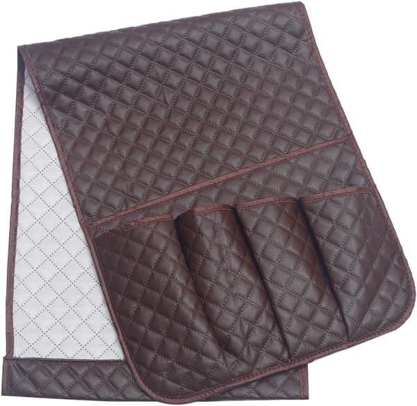 1 stk PU-lær sofaarmlene-arrangør sofaarm oppbevaringspose sofaarm sofa caddy anti-spills armlene fjernkontroll a