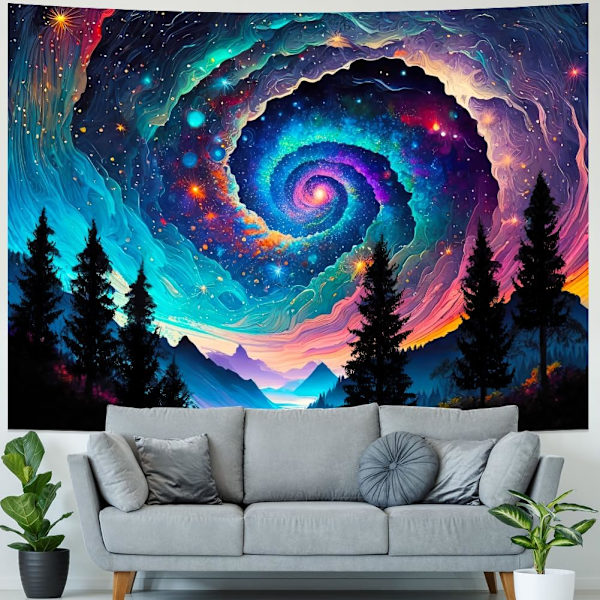 59,10” X 51,20” Galaxy Space Gobeläng Färgglad Stjärnhimmel Gobeläng