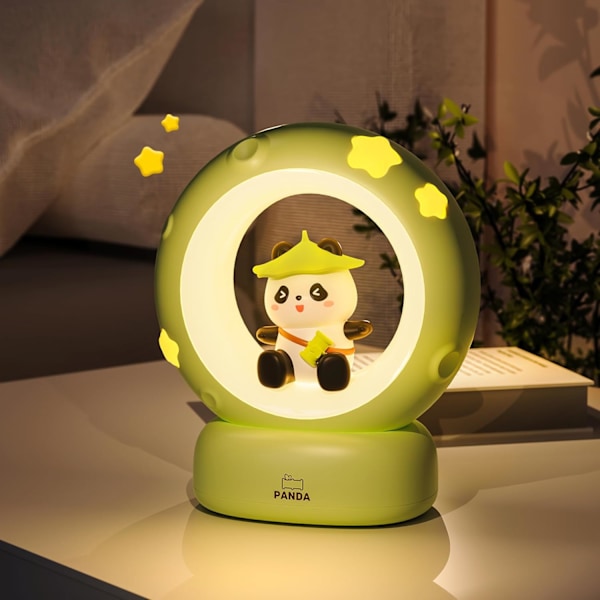 Panda Natlampe Genopladelig Børnenatlampe Baby Sengelampe Barselslampe Soveværelse med Timer Bærbar Baby Natlampe Nyfødt Fødselsgave