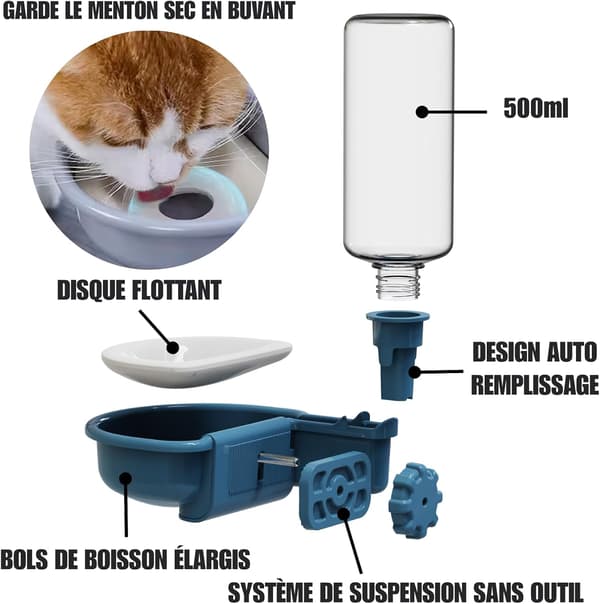 Vann dispenser for hunder i bur