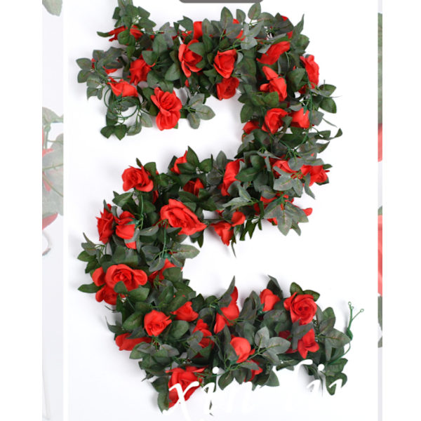 2 pakke (15FT) kunstige rosenranke blomster planter falske blomster V