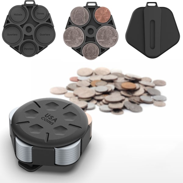 Set med 2 euro-myntsamlare med snabbkoppling (myntbox för Co