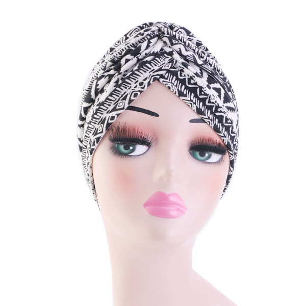 Chemo Headwear Huvudduk Scarf Beanie Hat Kvinnor Stretch Knot Front Turban Black