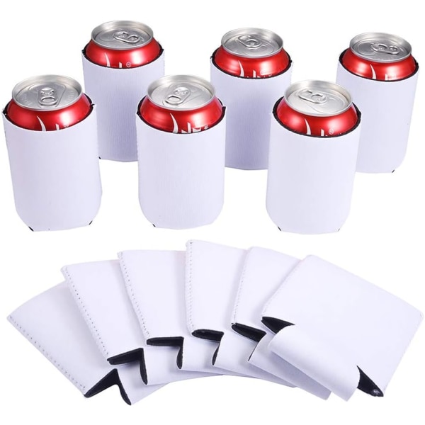 10 x 6 cm, 12-pack neoprenburkar kylare perfekta för DIY-projekt för bröllop, H White