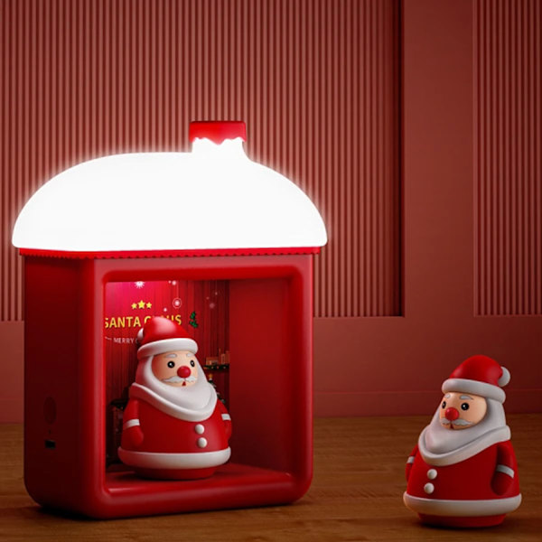 (rød)Mini snøhuslys julegave beste valg USB bur
