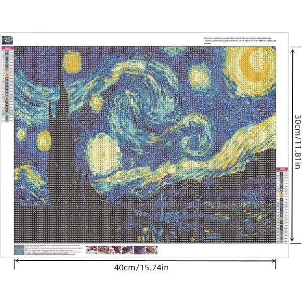 (30x40 cm) 5D- diamond painting Van Gogh 1
