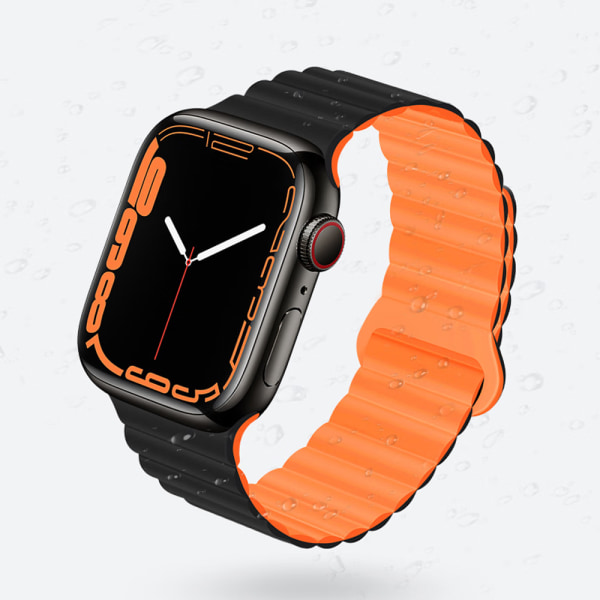 Noir Orange Kompatibel avec Armband Apple Watch 45mm 44mm 32mm