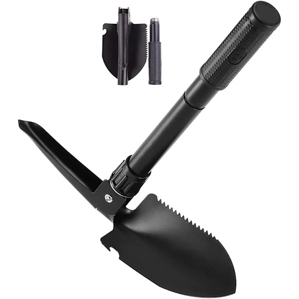 Fällbar spade, multifunktionell fällbar spade, militär överlevnadsspade för camping, vandring, utomhus, trädgårdsarbete, skyttegrav