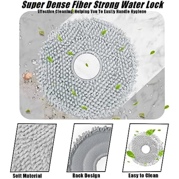 13cm 4 stk. Støvsuger Reservedele, Vaskbar og Genanvendelig Mop Puder
