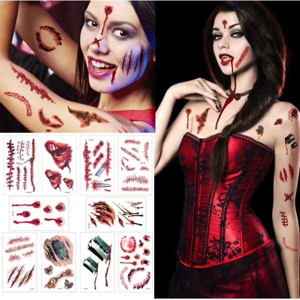 10 tabeller for unnfangelse forskjellige Halloween zombie cicatrice au