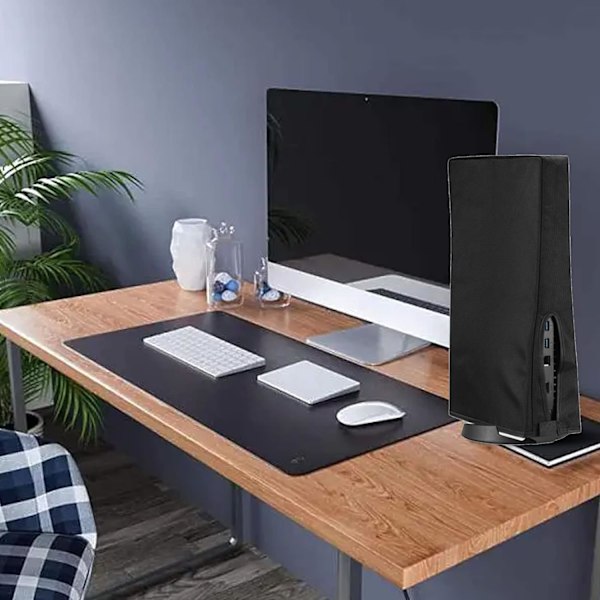 (Sort) 39,5x28x10,5CM Spilkonsol Støvcover til PS5, Spilkonsol Vertikal Støvcover, Port