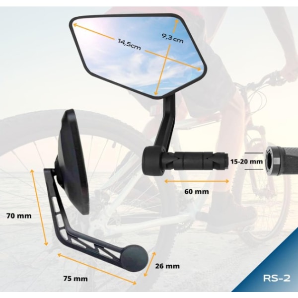 Cykelspegel - Elcykelspegel - Elektrisk skoterspegel - High-end - För 15-20 mm styre