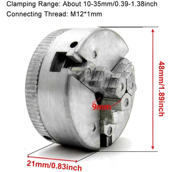 Mini dreiebenk - Mini dreiebenk sinklegering tre-kjeft chuck M12*1 Han