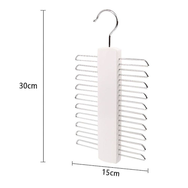 Tregrense slips og belteholder i tre, roterende slipsstativ i tre - 20 kroker