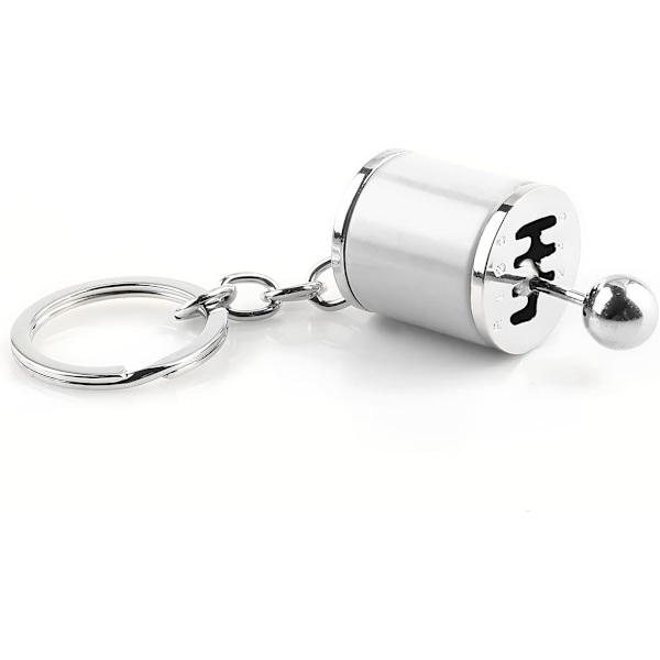 (Sølv) 6-trins nøglering gadgets, bilgearkasse model nøglering, C