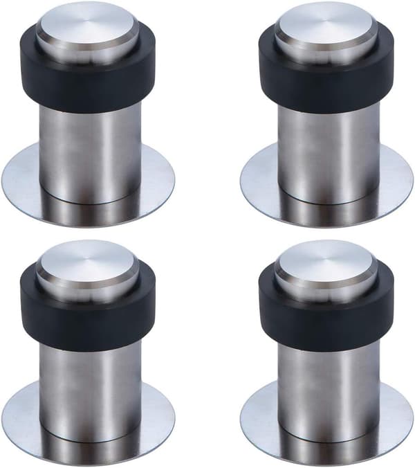 6cm Selvklebende Dørstopper i Rustfritt Stål (Sett med 4)