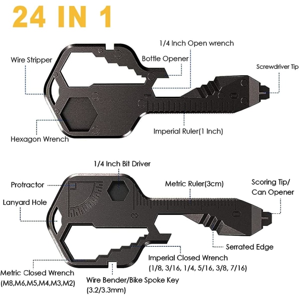 Multifunksjonell skiftenøkkelverktøy (svart) Utendørs skiftenøkkelverktøy Flekk