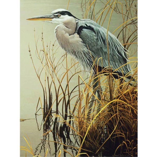 (30x40cm)5d DIY AB-diamantmaleri Great Blue Heron Looks F