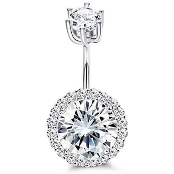 12x30mm Navle Piercingringe til Kvinder 14G Navle Ringe Runde Cubic Zirconia Krops Smykker Buede Barbells Navle Ringe