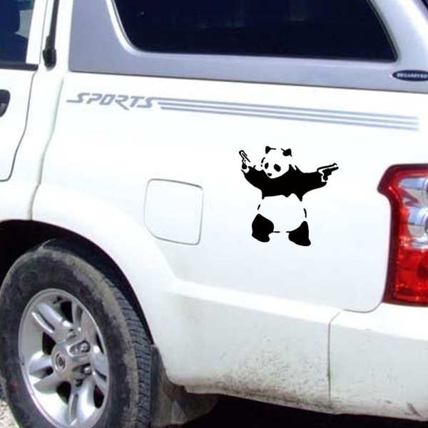 10*10cm Sports Panda -autotarra Kung Fu Panda -tarra, hauska auto