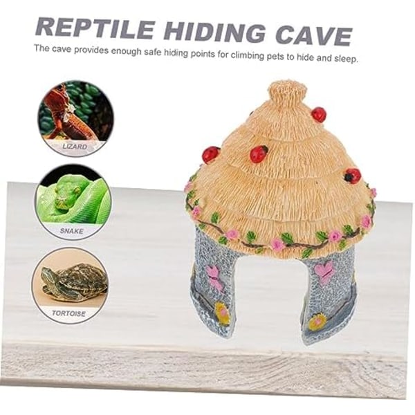 12x12x19cm Æske Skjulested Hus Akvarium Habitat Legetøj til Skildpadder Kæledyrsudstyr Reptil Dekoration Hamster Ornament Skildpadde Skjulested