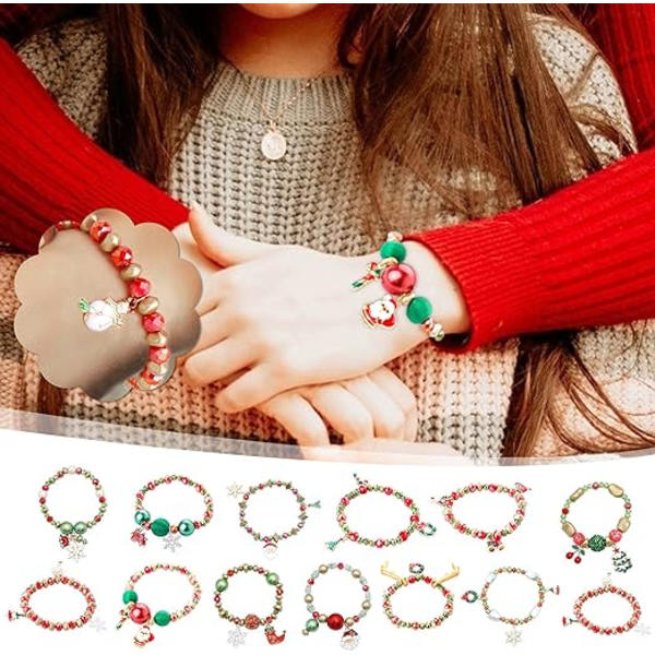 Julsnöflinga Charm Pärlarmband Candy Armband Jul