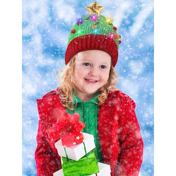 Grim LED Julelys Op Hat Unisex Vinter Beanie Strik Hat Swe