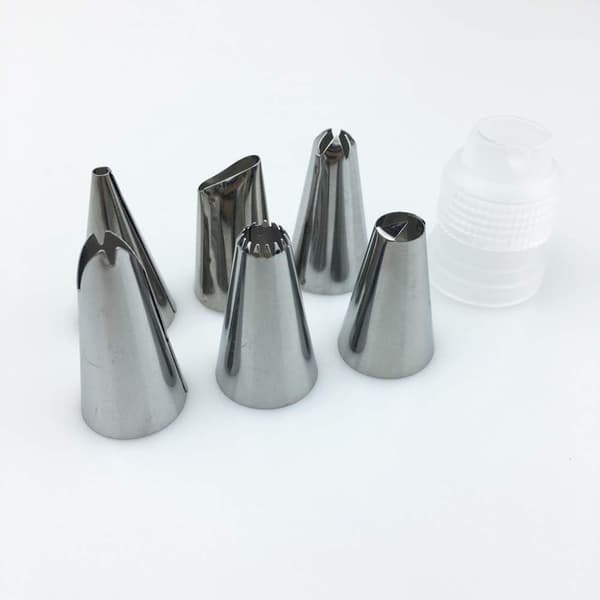 Bakverkstyllar, 8 delar rostfritt stål DIY-kit, 6 munstycken, 1
