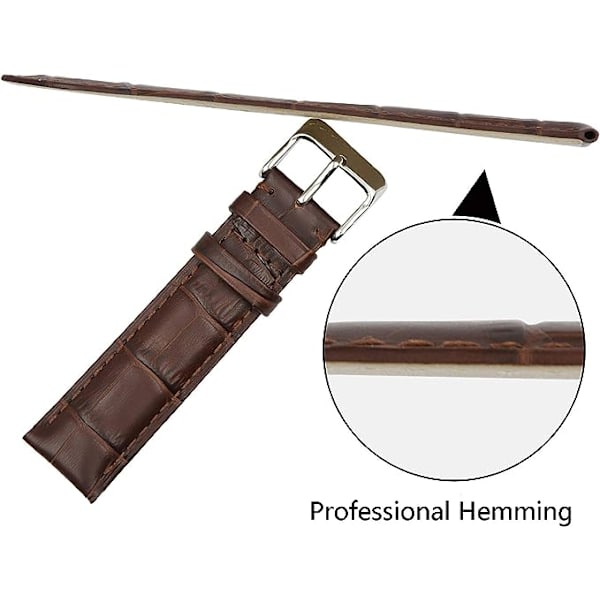 14mm Läderarmband för Klocka - Kalvskinnarmband för Män och Kvinnor