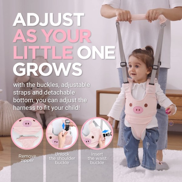 (Rosa) Baby Walker Carrier - Håndholdt barnevognhjelp - Baby Walker Carrier Assist Belt - K
