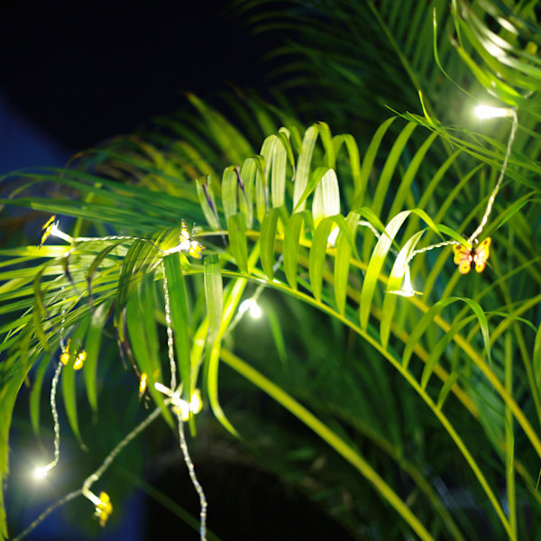 LED lyskæde Rattan sommerfugl Thanksgiving juledekoration lyskæde (3m 30 lys sol