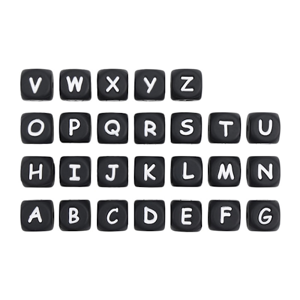 156 alfabetsstavar \"A-Z\" Akryl Kvadratiska Pärlor Blandade