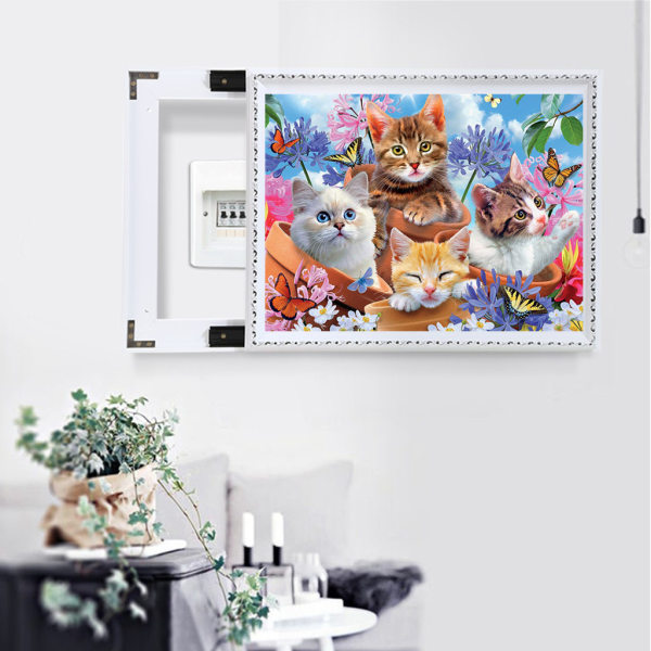 30x40cm Kit#F 5D DIY Diamantmaleri, Katte Diamantmaleri, P