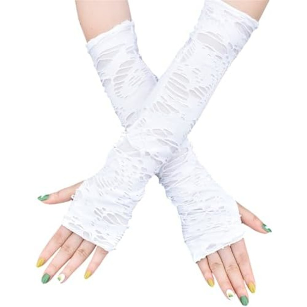 39cmx9cmx0.8cm Gotiska Armvärmare för Kvinnor Punk Fingerlösa Goth Rave Emo Grunge