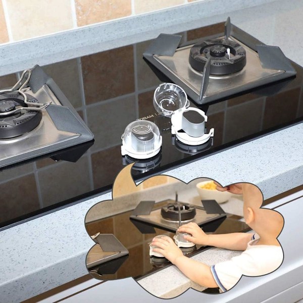 4 st Spishällsknoppsöverdrag, Barnsäkerhet, Universal Design, Spishällsknoppslock, Skyddande Lås, Husdjurssäkring