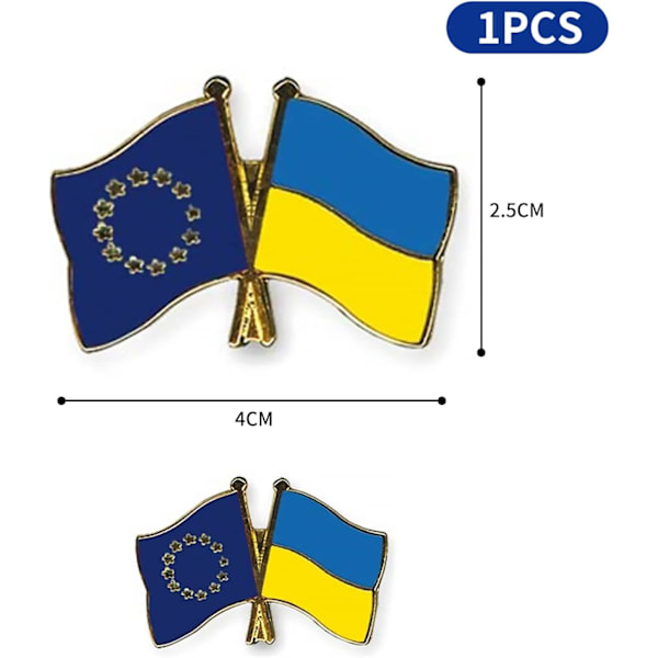 Flag pin Europa-5stk - Ukraine Venskab Pin, Tyskland Ukraine fr