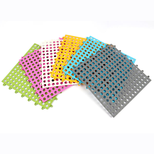 6 st Anti-halk halkfria PVC-badrumsmattor 30x30cm Röd