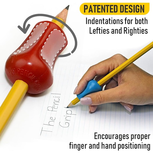 6 kpl The Pencil Grip Original -lyijykynäotetta, parantaa lasten käsialaa, ergonominen kynänpidike oikea- ja vasenkätisille, ihanteellinen lapsille, taaperoille, aikuisille