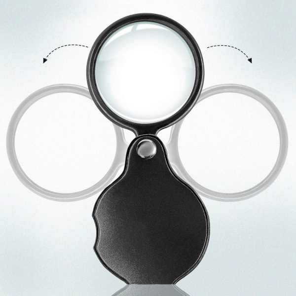 2 stk 3-5x Liten Lommeforstørrelsesglass Premium Sammenleggbar Mini Ma