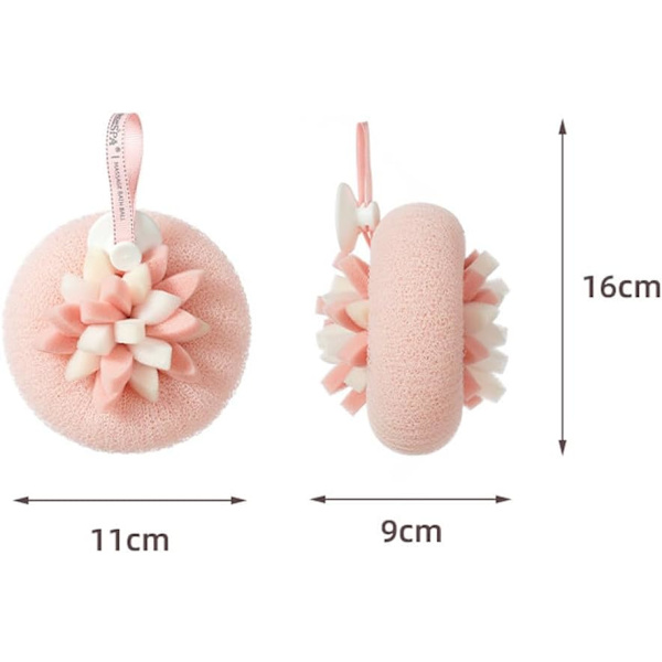 2 st Dahlia Blomformade Badbollar, Söta Kronbladssugkoppsbadbollar, Dubbelsidiga Badbubbelbollar, Supersoft 3D Massage