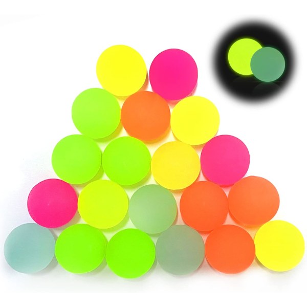 100 självlysande studsande bollar (slumpmässig färg), gummiboll för barn