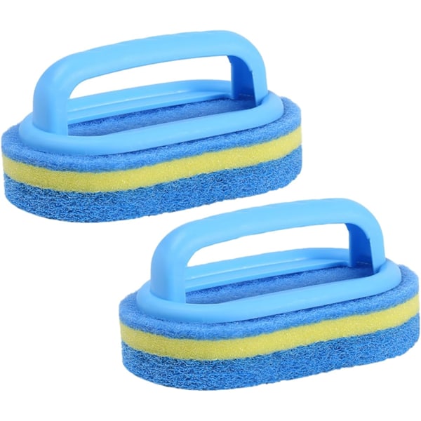 2 stycken rengöringsborstar, Allround badborste, Rengöringssvampborste med bekvämt ergonomiskt handtag för badrum,